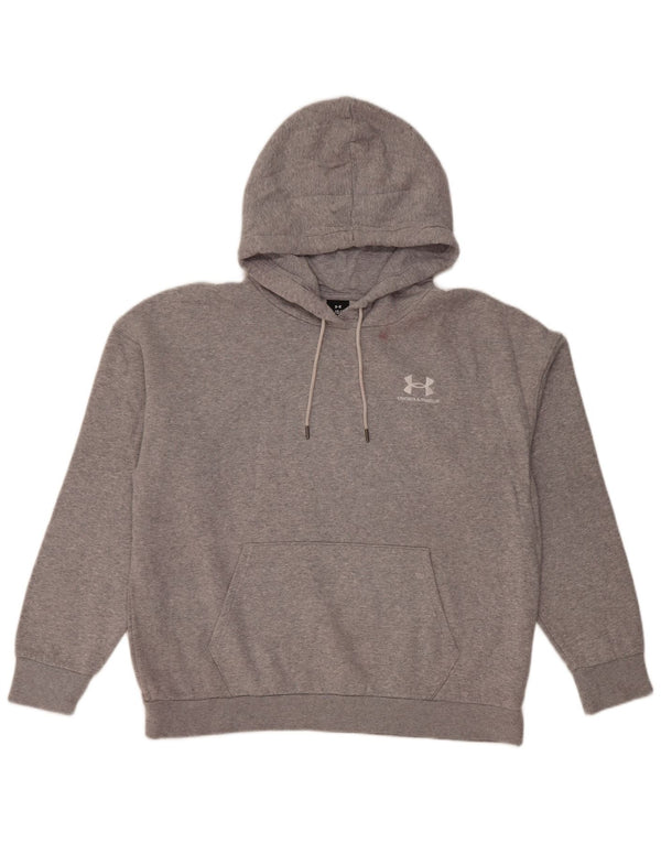 Under Armour Womens Oversized Hoodie Jumper UK 16 Large Grey Cotton