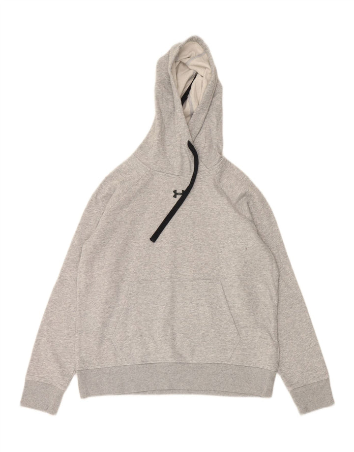 UNDER ARMOUR Womens Oversized Hoodie Jumper UK 10 Small Grey Cotton Vintage Under Armour and Second-Hand Under Armour from Messina Hembry 