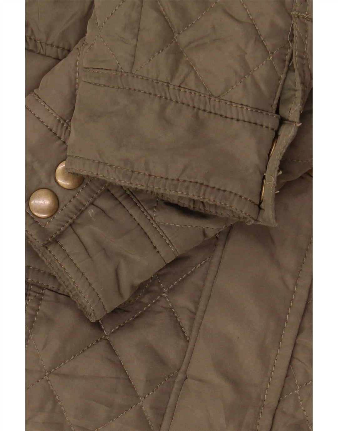 Marks & Spencer Womens Quilted Jacket UK 8 Small Khaki Polyester