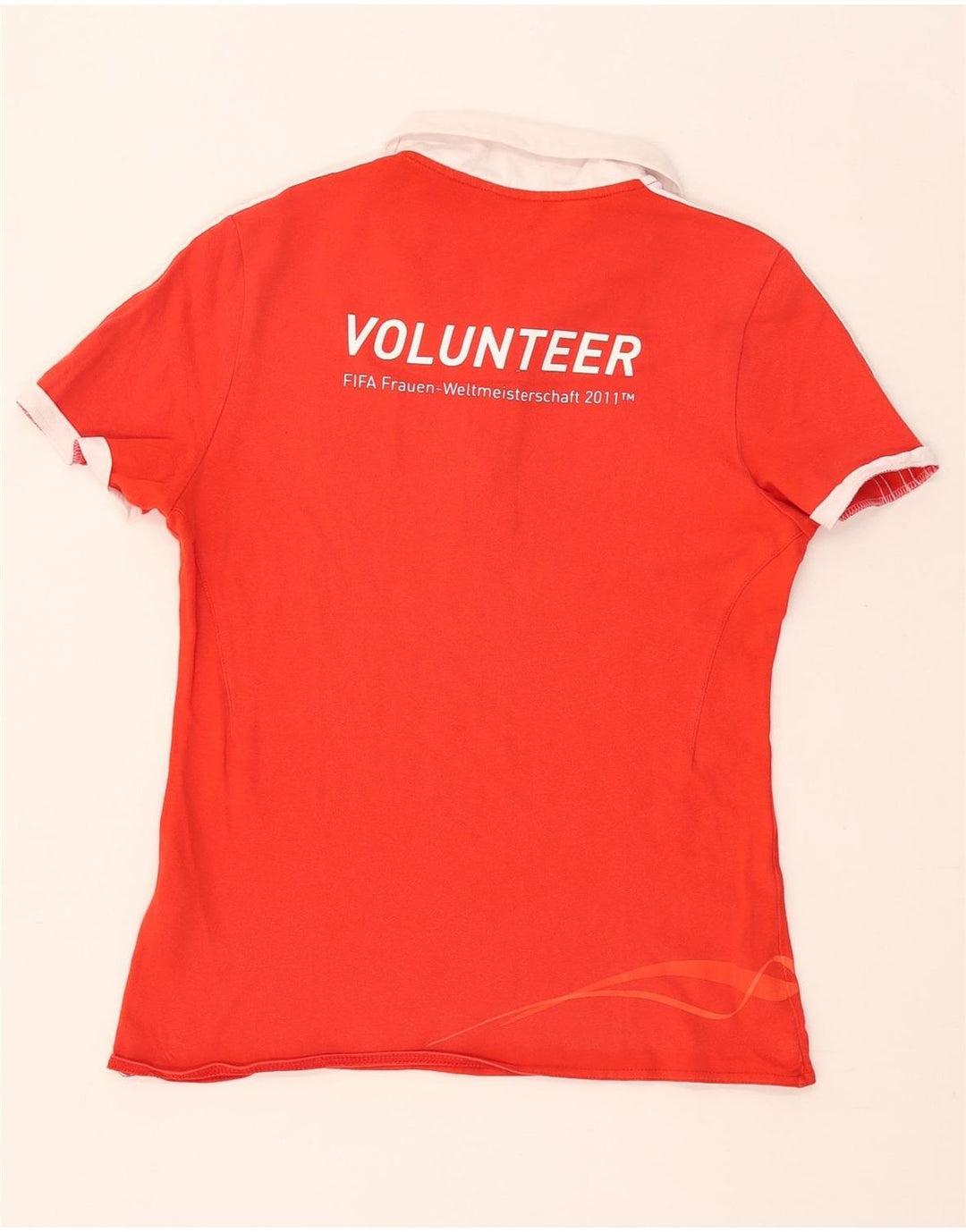 Adidas Womens Graphic Polo Shirt UK 14 Medium Red Cotton