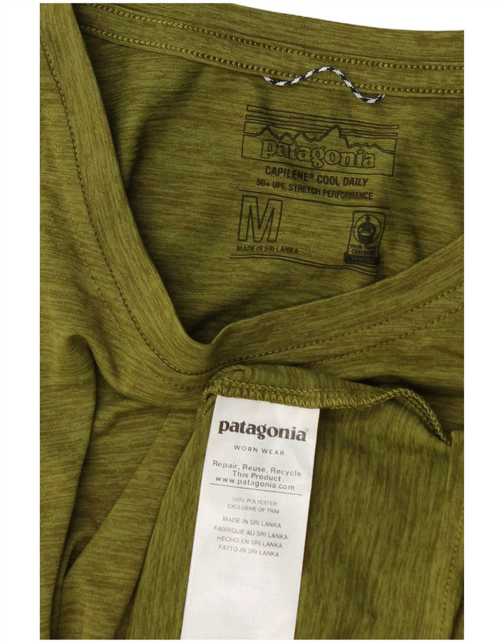 Patagonia Mens T-Shirt Top Medium Khaki Flecked Polyester