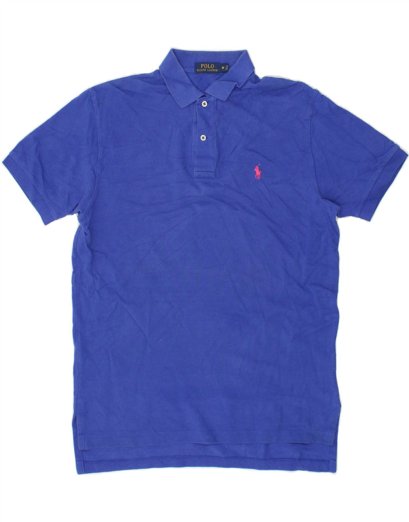 POLO RALPH LAUREN Mens Polo Shirt Medium Blue Cotton | Vintage Polo Ralph Lauren | Thrift | Second-Hand Polo Ralph Lauren | Used Clothing | Messina Hembry 