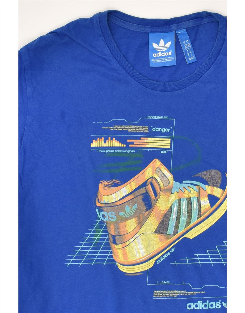 ADIDAS Mens Graphic T-Shirt Top Large Blue Cotton | Vintage Adidas | Thrift | Second-Hand Adidas | Used Clothing | Messina Hembry 