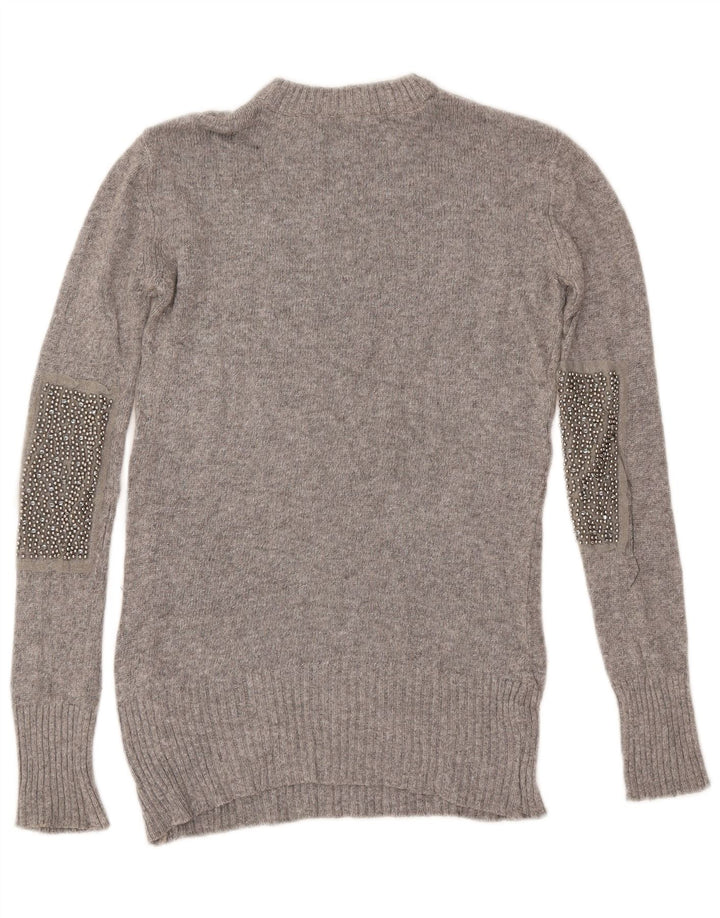 Zara Womens Crew Neck Jumper Sweater UK 10 Small Grey Viscose