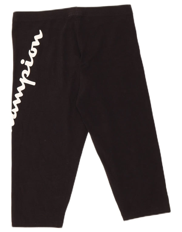 Champion Womens Graphic Capri Leggings UK 10 Small Black