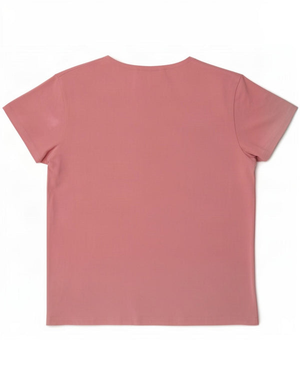 Asics Womens T-Shirt Top UK 14 Medium Pink Cotton