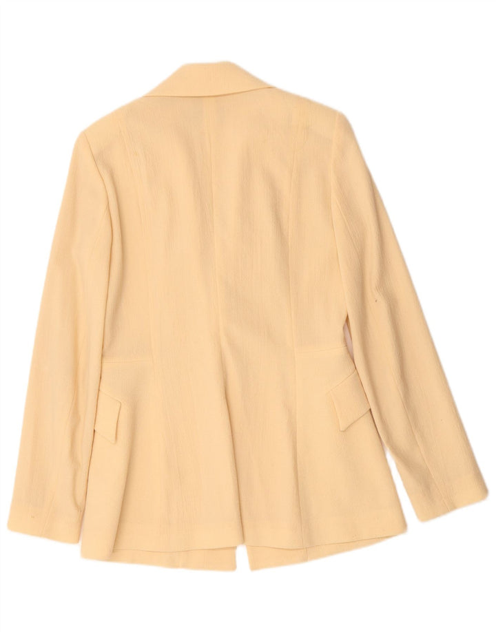 Kenzo Womens 2 Button Blazer Jacket EU 40 Medium Beige Wool