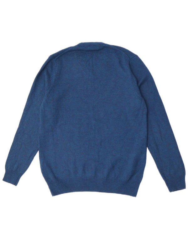 Marks & Spencer Mens V-Neck Jumper Sweater Large Blue Flecked Wool
