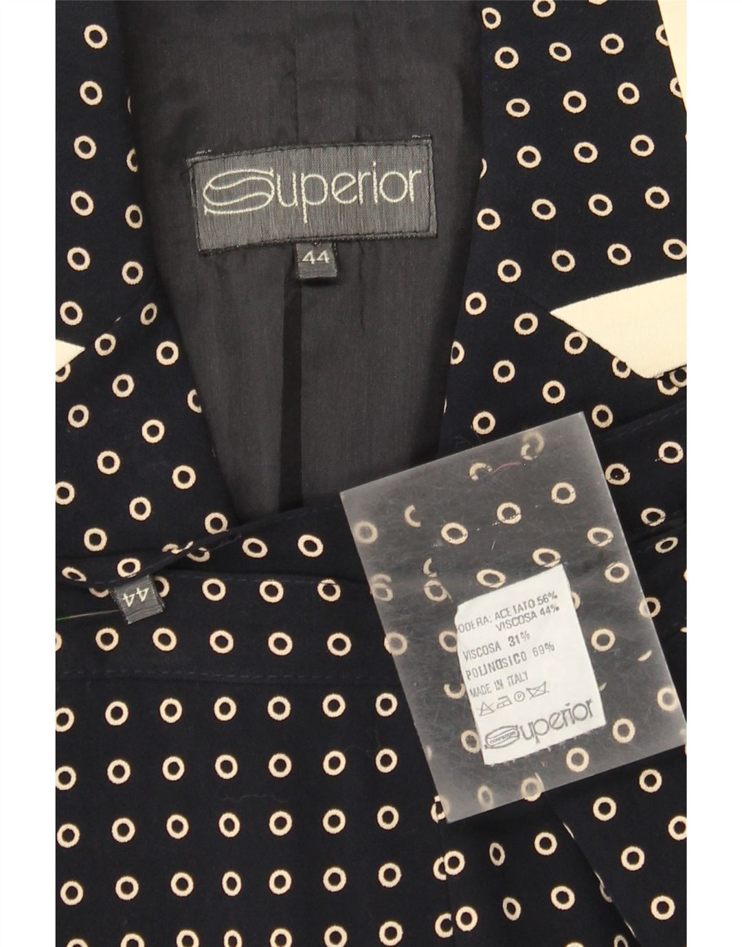 SUPERIOR Womens 2 Piece Skirt Set IT 44 Medium W30  Navy Blue Spotted