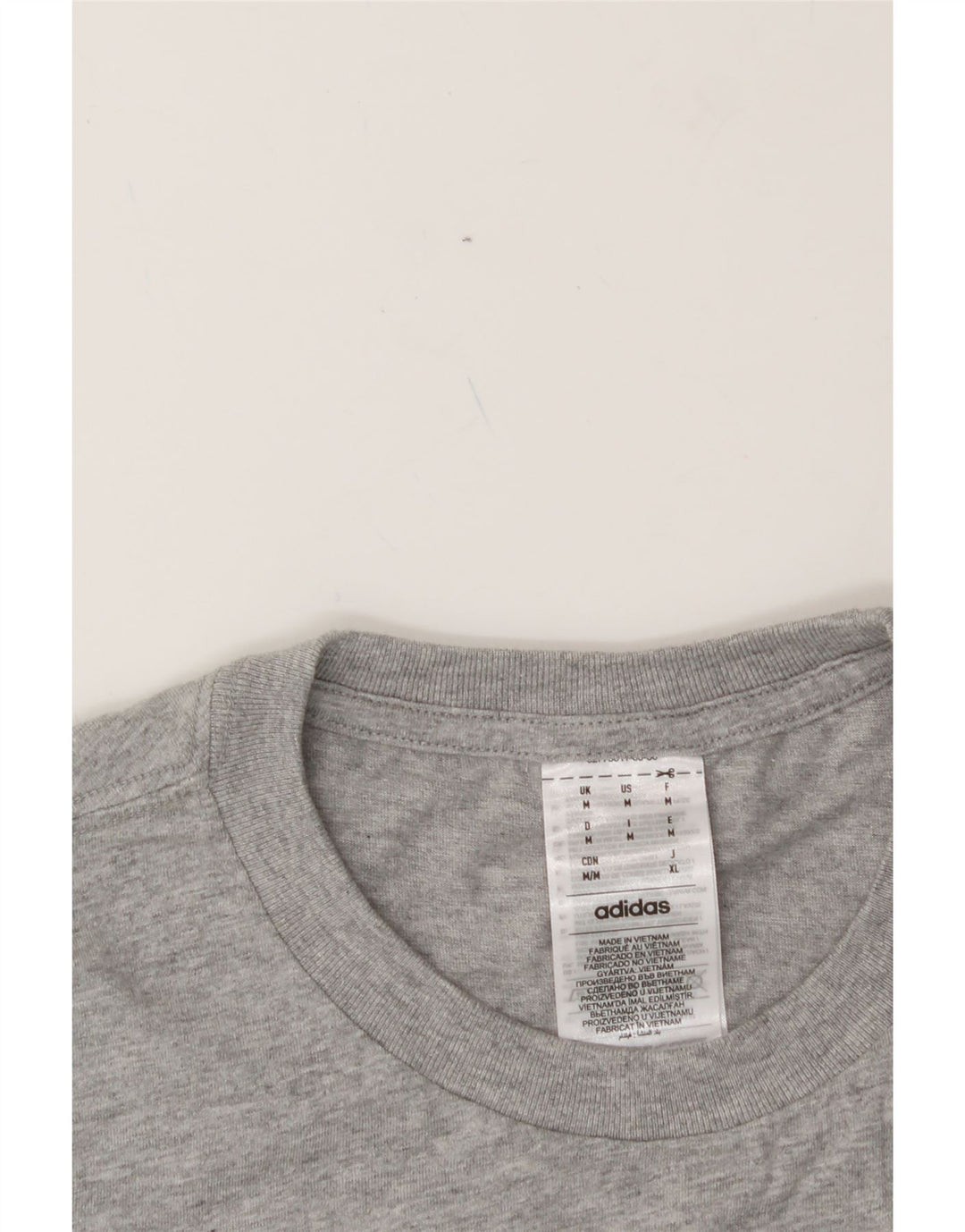 ADIDAS Mens T-Shirt Top Medium Grey Cotton Vintage Adidas and Second-Hand Adidas from Messina Hembry 