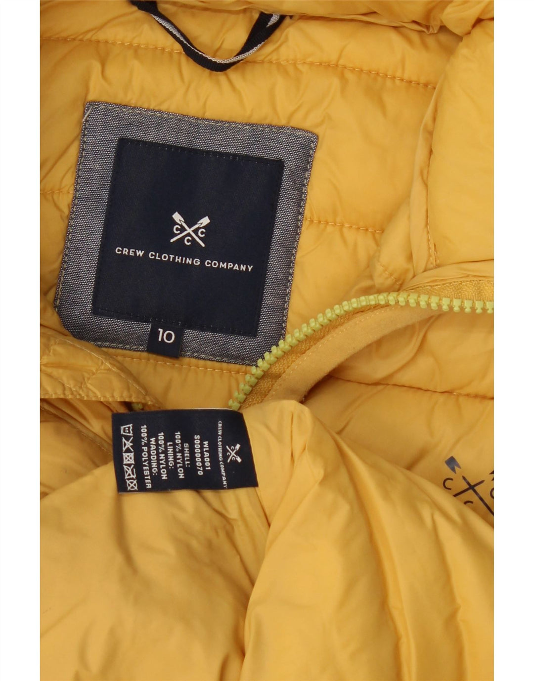 CREW CLOTHING Womens Padded Gilet UK 10 Small Yellow Nylon