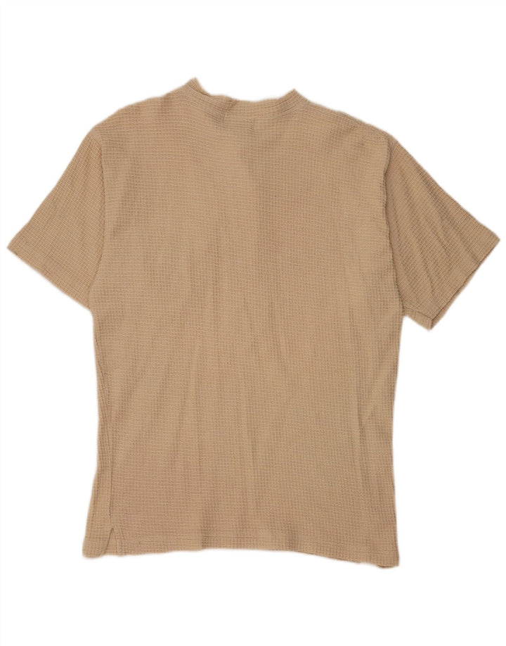 Berto Lucci Mens T-Shirt Top Small Beige Cotton