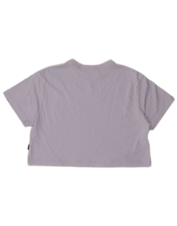 Converse Womens Crop Oversized Graphic T-Shirt Top UK 6 XS Purple