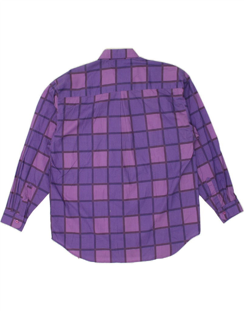 VINTAGE Womens Shirt EU 44/46 XL Purple Check Cotton | Vintage Vintage | Thrift | Second-Hand Vintage | Used Clothing | Messina Hembry 