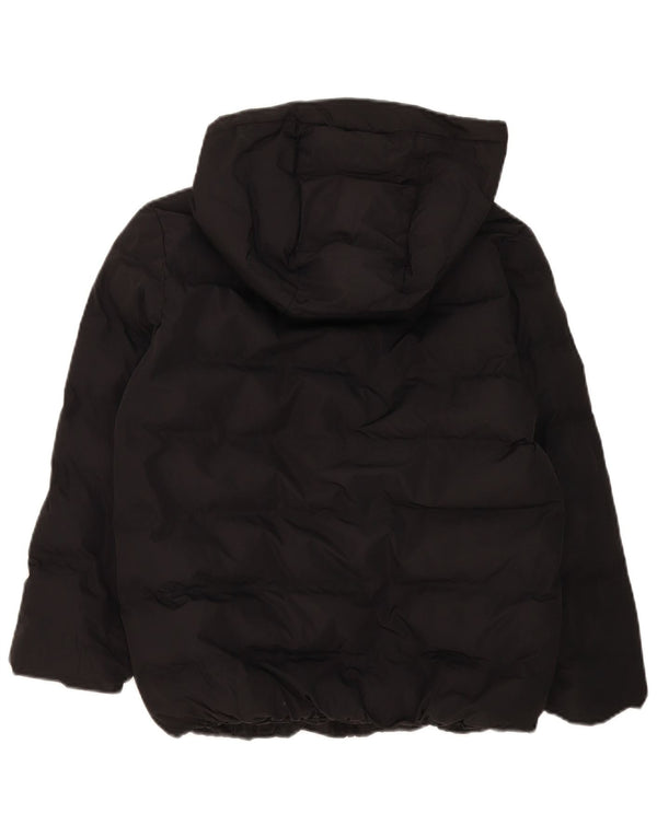 Zara Girls Hooded Padded Jacket 11-12 Years Black Polyester