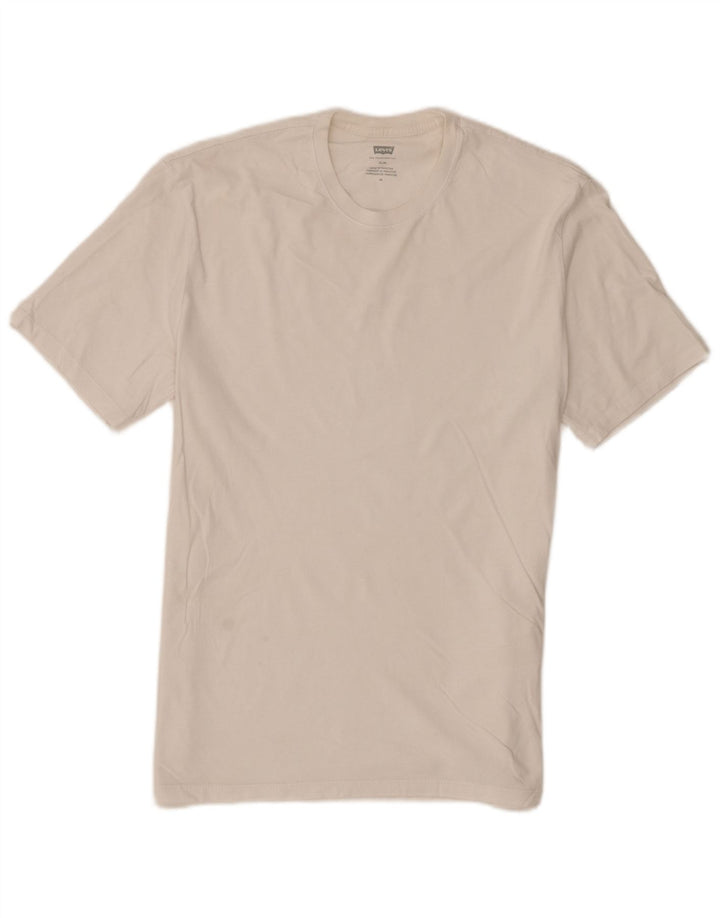 Levi's Mens Slim T-Shirt Top Medium White Cotton