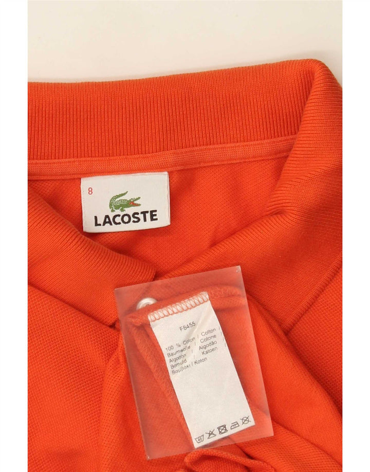Lacoste Mens Polo Shirt Size 8 3XL Orange Cotton