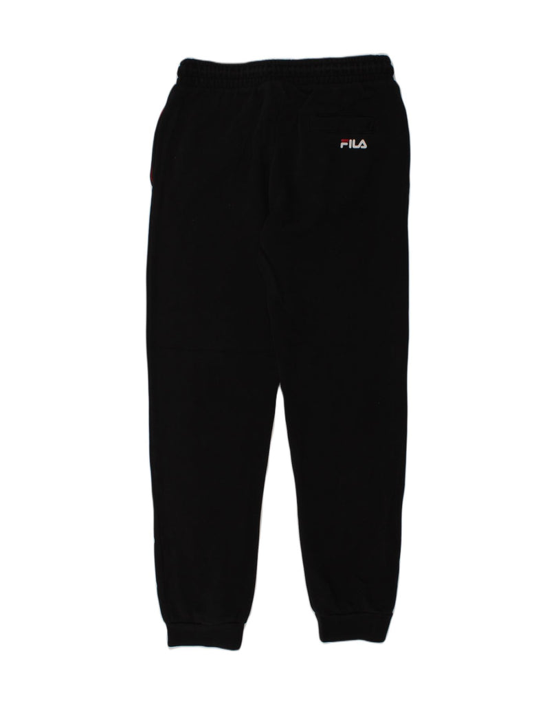 FILA Girls Graphic Tracksuit Trousers Joggers 9-10 Years Black Cotton | Vintage Fila | Thrift | Second-Hand Fila | Used Clothing | Messina Hembry 