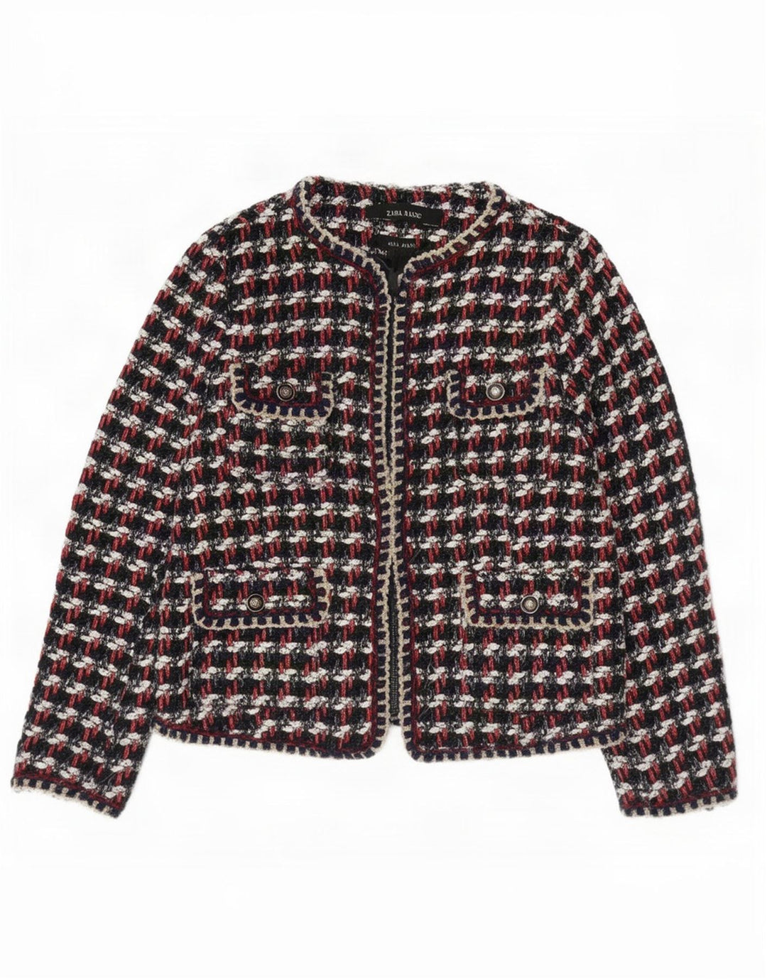 Zara Womens Regular Fit Blazer Jacket UK 10 Small Multicoloured Check