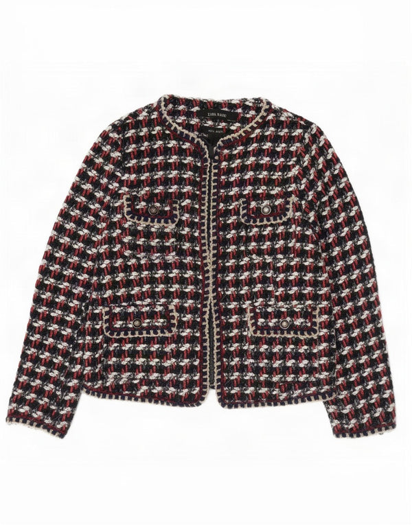 Zara Womens Regular Fit Blazer Jacket UK 10 Small Multicoloured Check