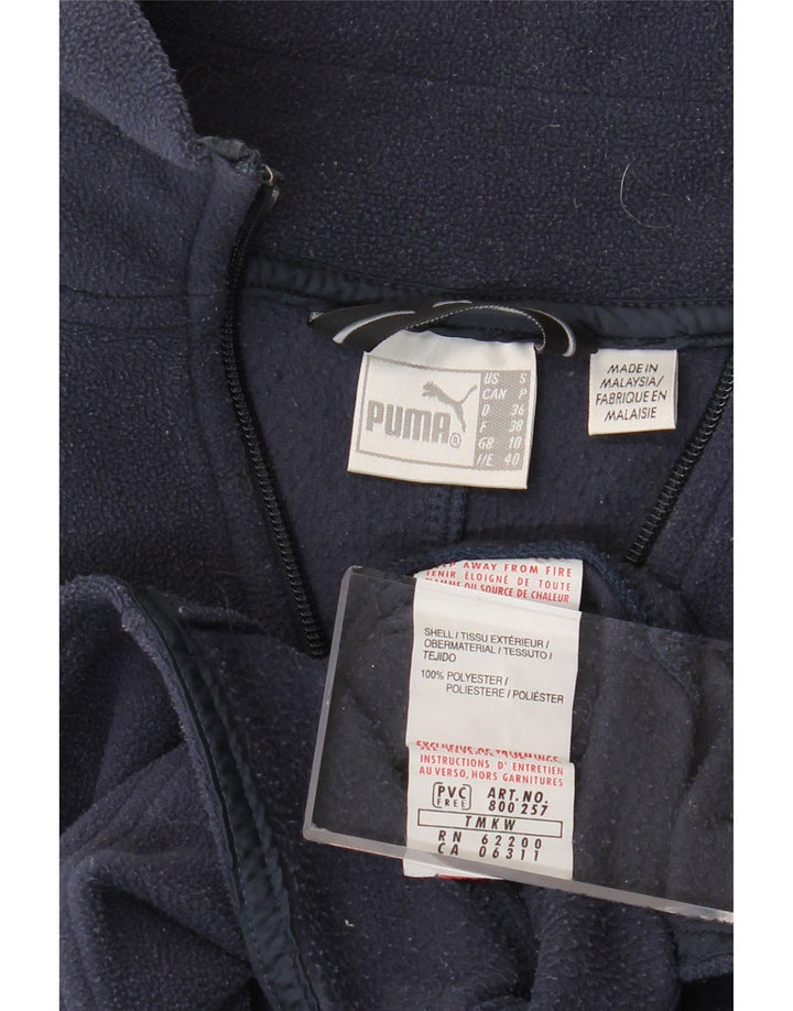 PUMA Womens Fleece Jacket UK 10 Small Navy Blue Polyester