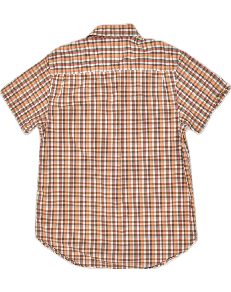 OLD NAVY Mens Short Sleeve Shirt Large Orange Check Cotton | Vintage Old Navy | Thrift | Second-Hand Old Navy | Used Clothing | Messina Hembry 