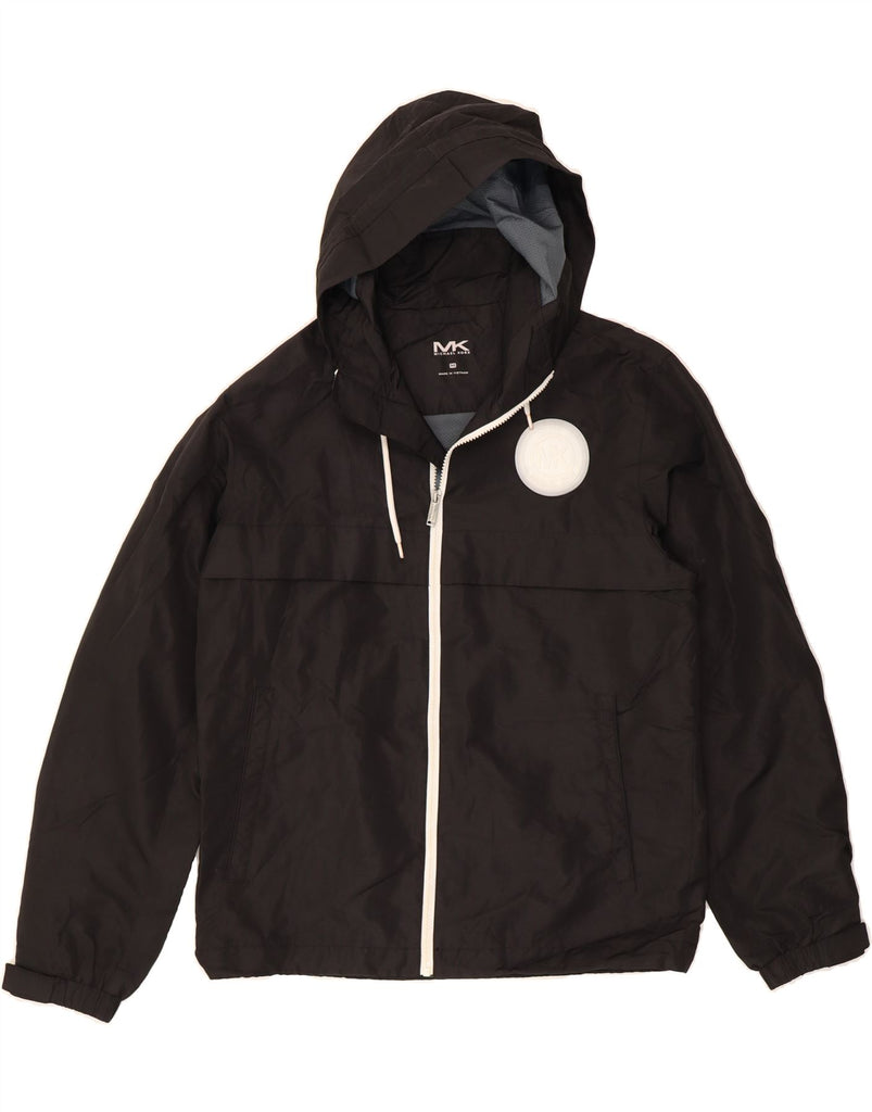 MICHAEL KORS Mens Hooded Rain Jacket UK 38 Medium Black Polyester Vintage Michael Kors and Second-Hand Michael Kors from Messina Hembry 