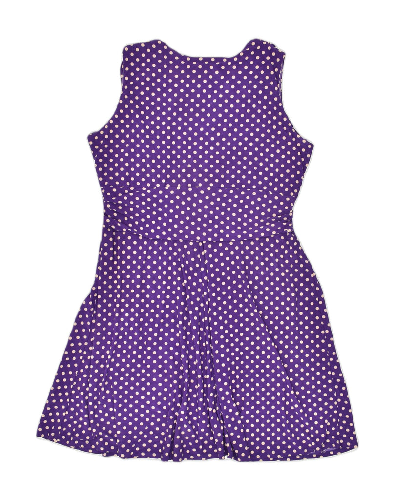 CHAPS Womens Basic Dress UK 20 2XL Purple Polka Dot Polyester | Vintage Chaps | Thrift | Second-Hand Chaps | Used Clothing | Messina Hembry 