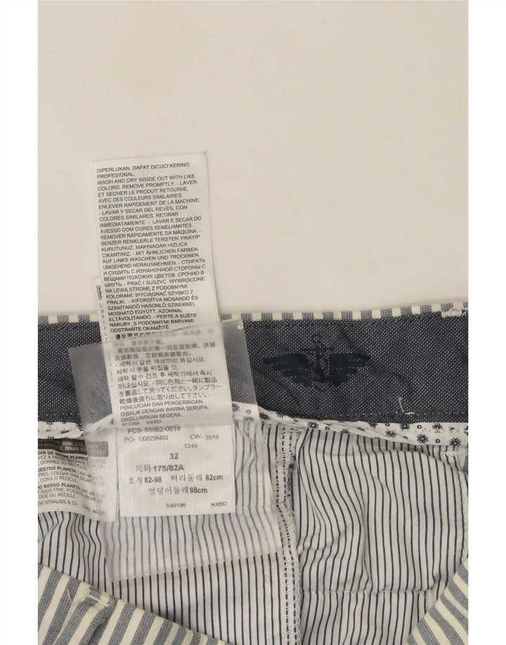 Dockers Mens Chino Shorts W32 Large Grey Striped Cotton