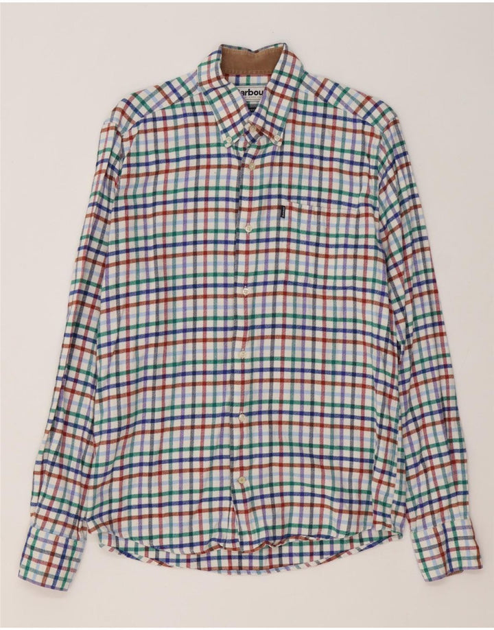 Barbour Mens Flannel Shirt Medium Multicoloured Check Cotton