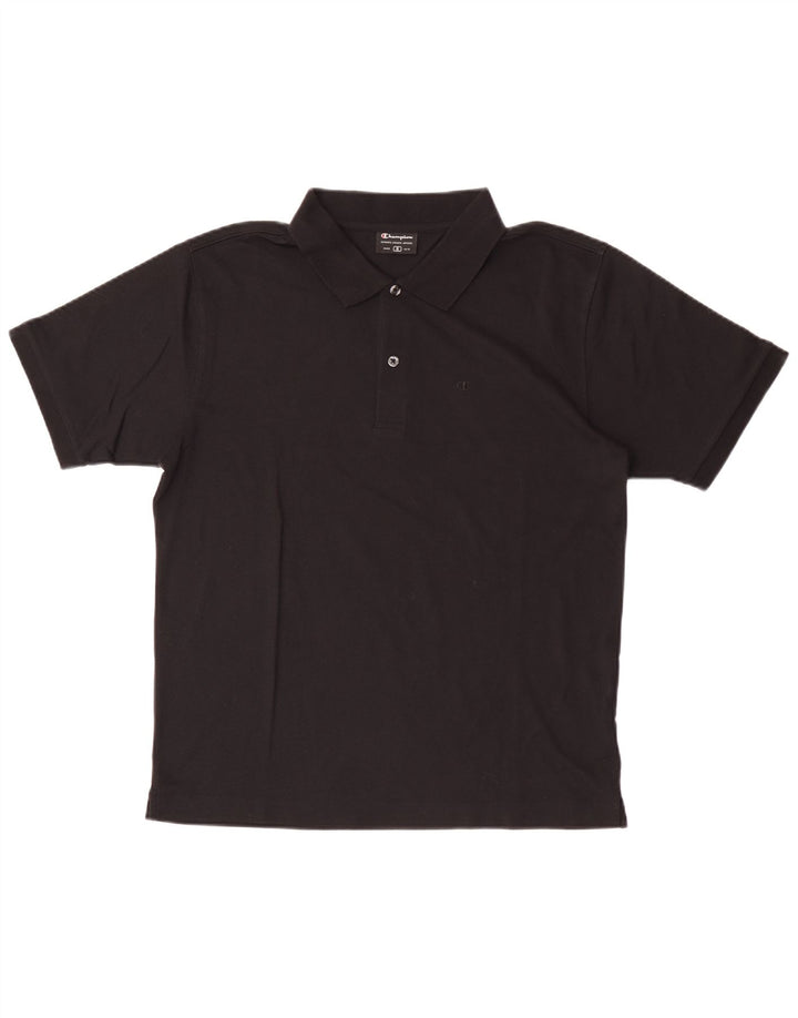 Champion Mens Polo Shirt Small Black Cotton