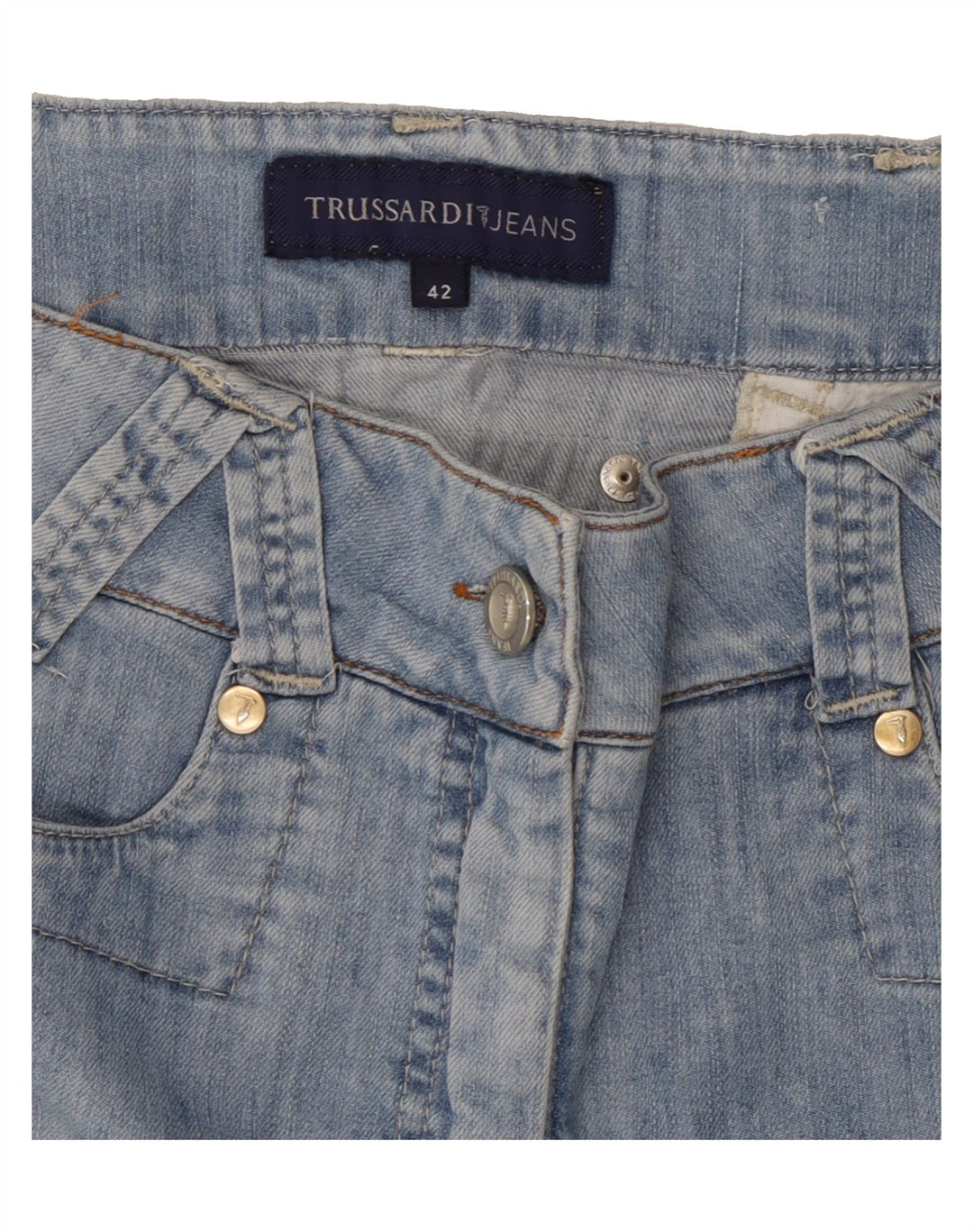 TRUSSARDI Womens Denim Skirt IT 42 Medium W30  Blue Vintage Trussardi and Second-Hand Trussardi from Messina Hembry 
