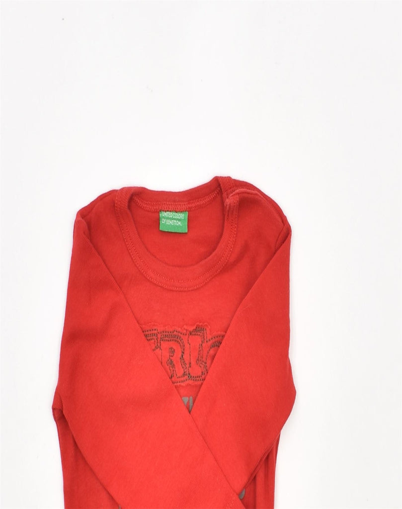 BENETTON Baby Boys Graphic Top Long Sleeve 3-6 Months Red Cotton | Vintage | Thrift | Second-Hand | Used Clothing | Messina Hembry 