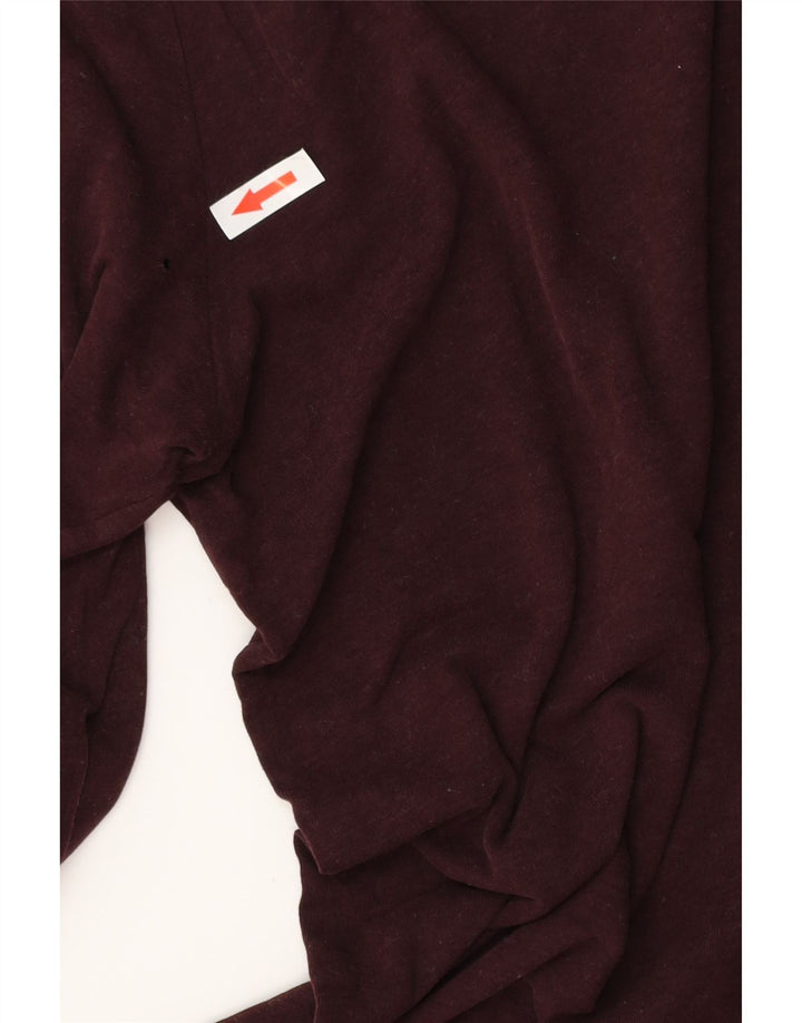 All Saints Mens Top Long Sleeve Medium Burgundy Cotton