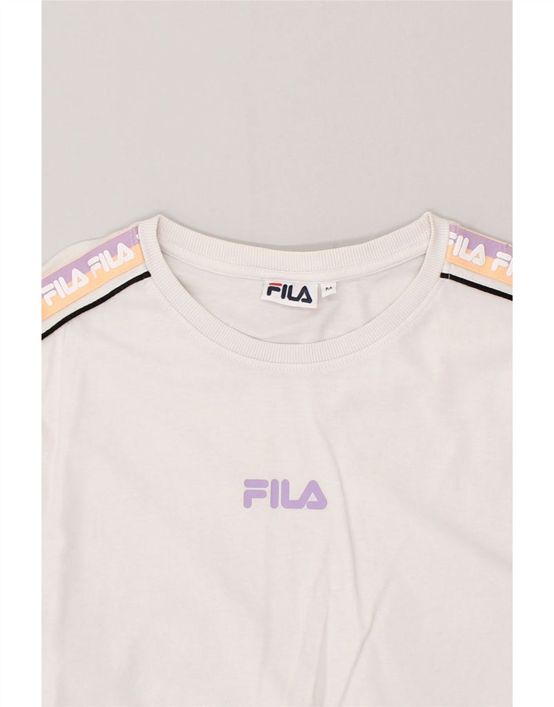 FILA Mens Graphic T-Shirt Top Medium White | Vintage Fila | Thrift | Second-Hand Fila | Used Clothing | Messina Hembry 