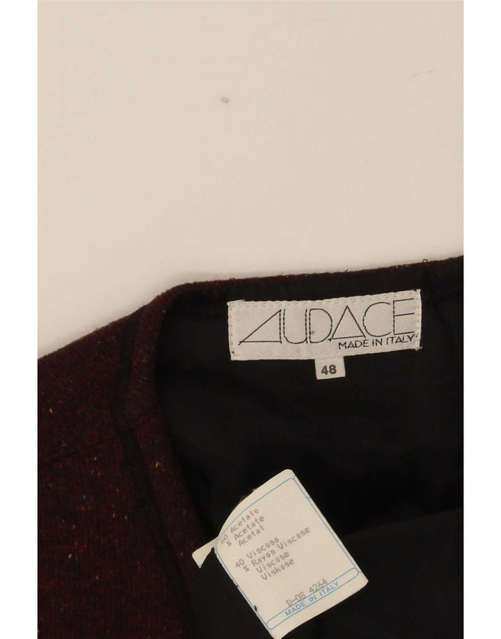 Vintage Mens Waistcoat IT 48 Medium Burgundy Flecked Acetate