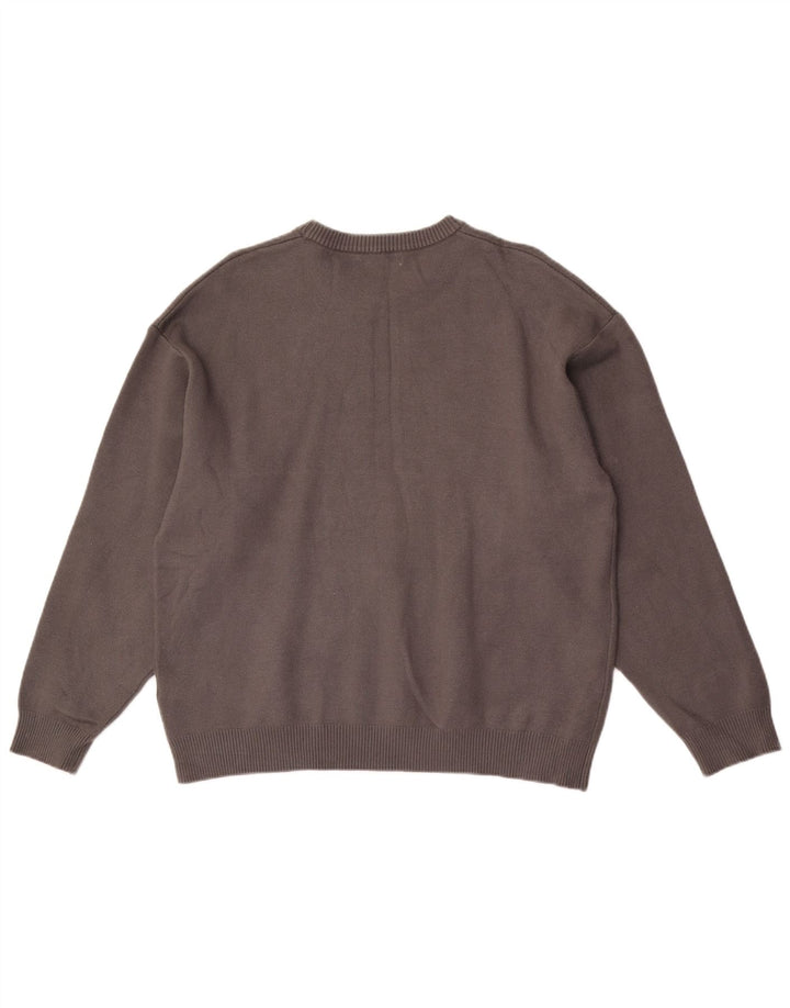 ZARA Mens Crew Neck Jumper Sweater Large Grey Viscose