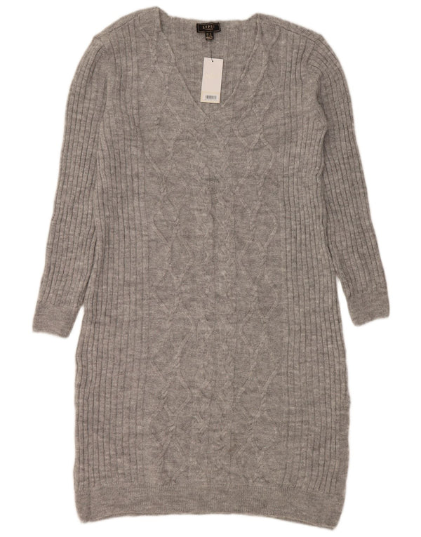 Lipsy Womens Jumper Dress UK 16 large Grey Acrylic