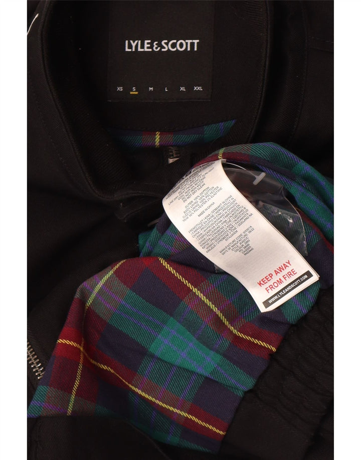 Lyle & Scott Mens Bomber Jacket UK 36 Small Black Cotton