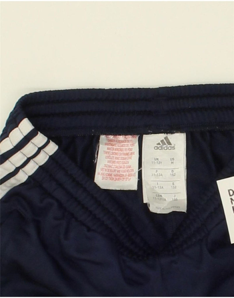 ADIDAS Boys Tracksuit Trousers Joggers 11-12 Years Navy Blue Polyester | Vintage Adidas | Thrift | Second-Hand Adidas | Used Clothing | Messina Hembry 