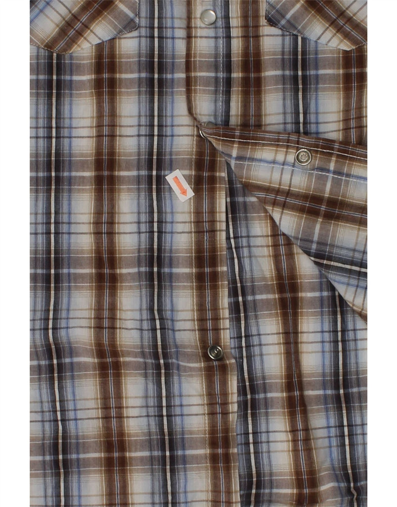 WRANGLER Boys Short Sleeve Shirt 12-13 Years Brown Check Cotton | Vintage Wrangler | Thrift | Second-Hand Wrangler | Used Clothing | Messina Hembry 