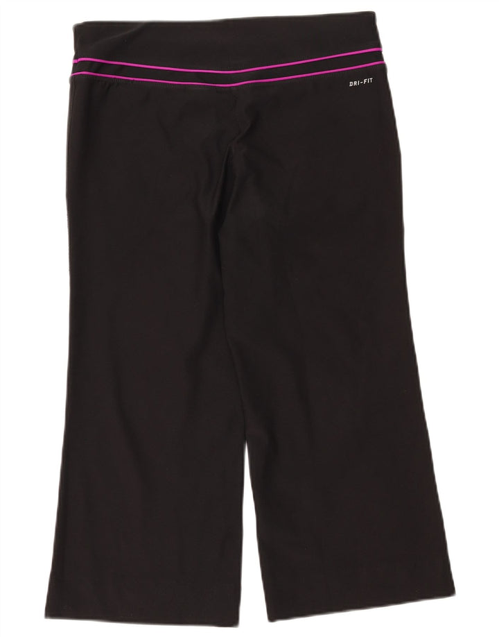 Nike Womens Dri Fit Capri Tracksuit Trousers UK 14 Medium Black Polyester