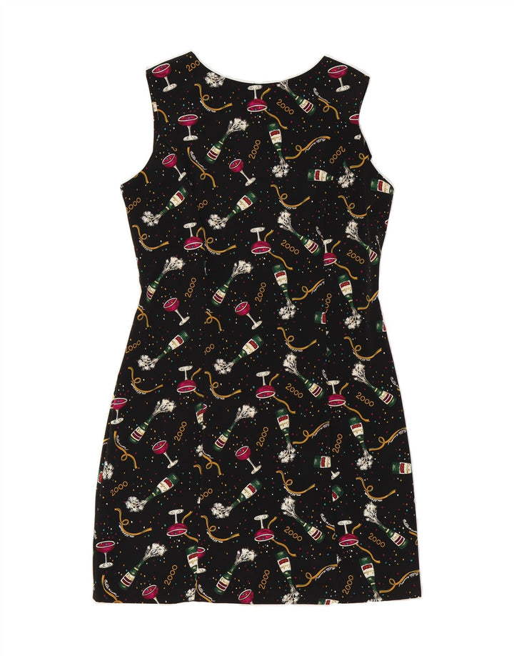 JILLIAN Womens 2000 Abstract Pattern Sheath Dress UK 12 Medium  Black Vintage Jillian and Second-Hand Jillian from Messina Hembry 