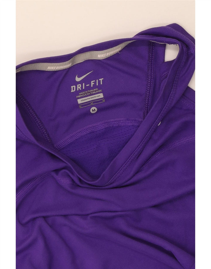 NIKE Womens Dri Fit Vest Top UK 12 Medium Purple