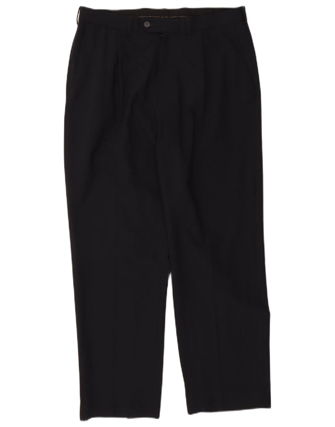Marks & Spencer Mens Pegged Suit Trousers W34 L29 Navy Blue Polyester