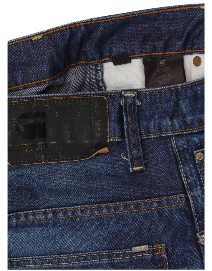 G-Star Mens 3D Arc Distressed Slim Jeans W28 L32 Blue Cotton