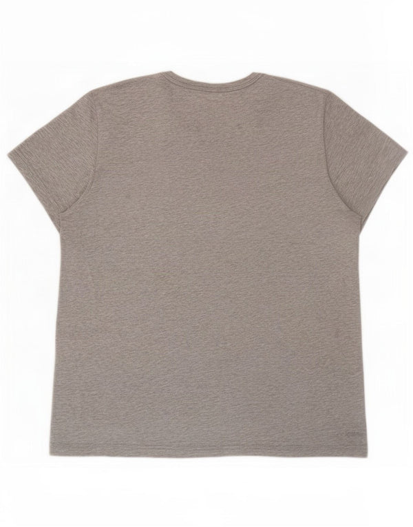 Adidas Mens Climalite Graphic T-Shirt Top Large Grey Flecked Cotton