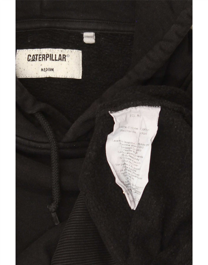 Caterpillar Mens Hoodie Jumper Medium Black Cotton