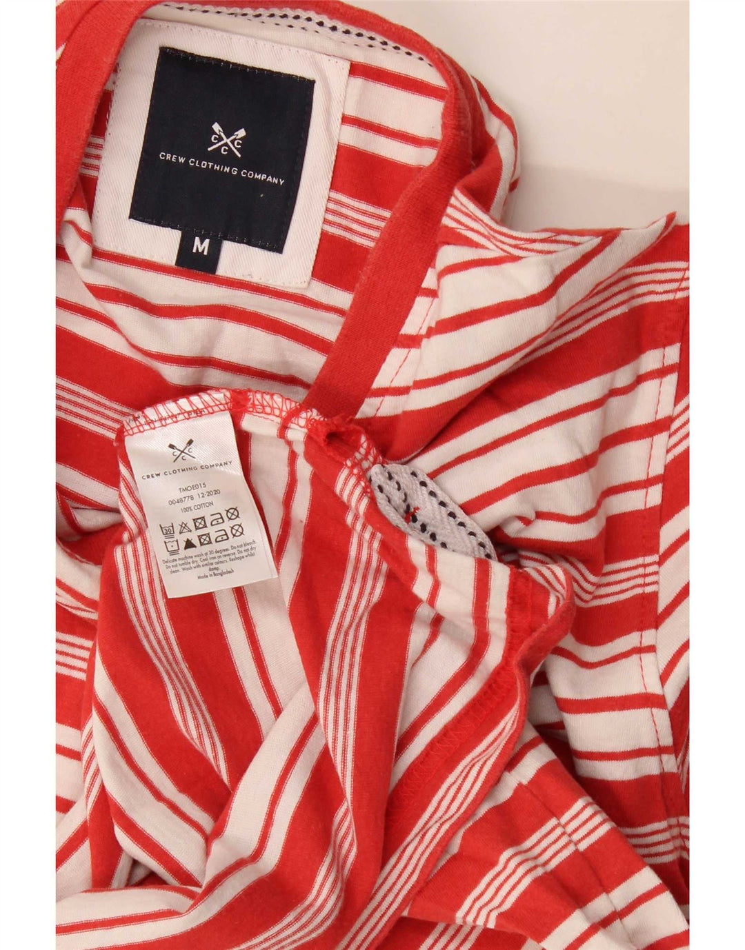 Crew Clothing Mens T-Shirt Top Medium Red Striped Cotton