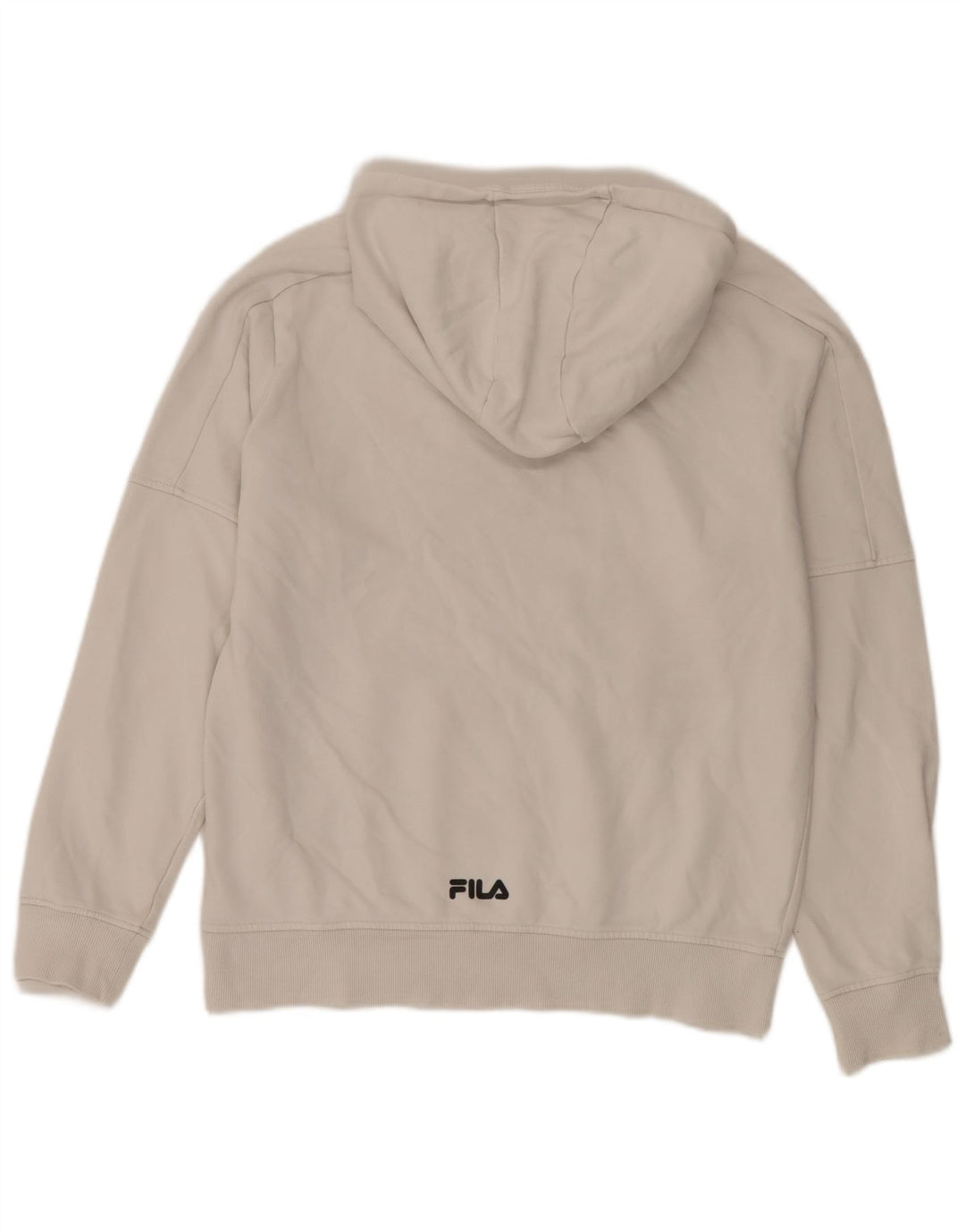 Fila Mens Graphic Hoodie Jumper Medium White Cotton